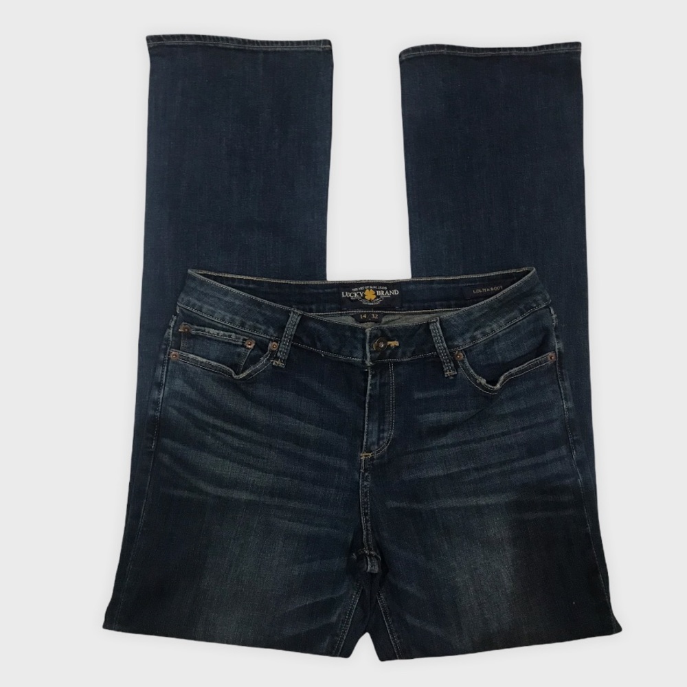 * SOLD * Lucky Brand Lolita Bootcut Mid-rise Curvy Jeans Long - 14/32 L - Picture 5 of 12